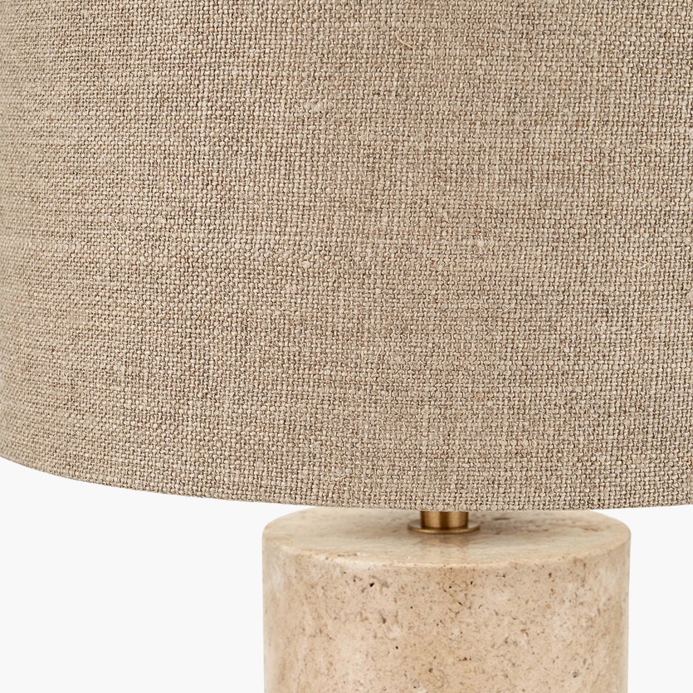 Kanoa Natural Marble Limestone Cylinder Table Lamp